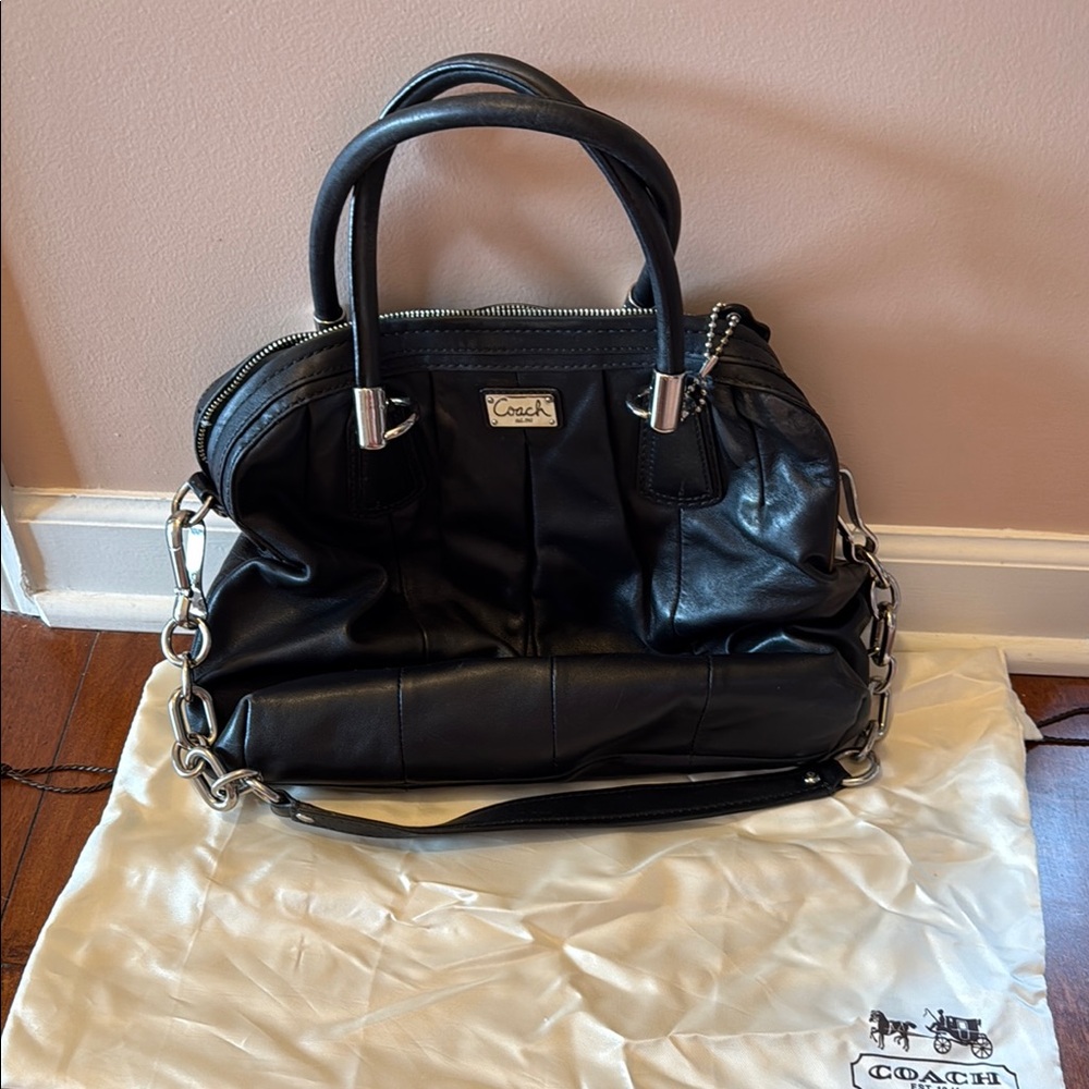 Coach Black Leather Satchel